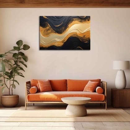 ABSTRACT WAVE TEXTURED PRINTS 24in X 16in WITH BLACK FRAME