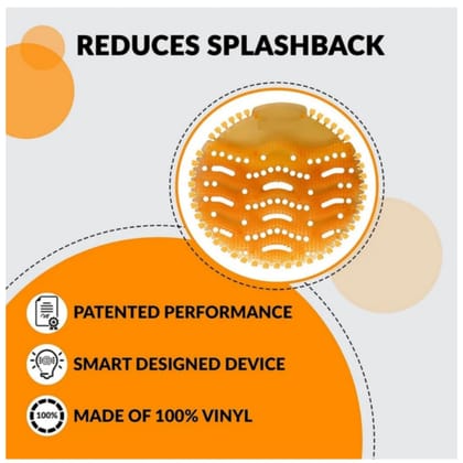 Urinal Screen Mat Orange Fragrance Last for 30 Days Fragrance for Bathroom and Toilet Use Mats (4 Pieces)