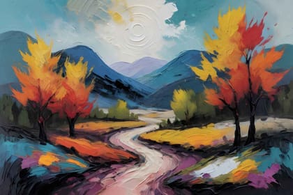 BRUSHSTROKES PAINTINGS 24in X 16in WITH BLACK FRAME