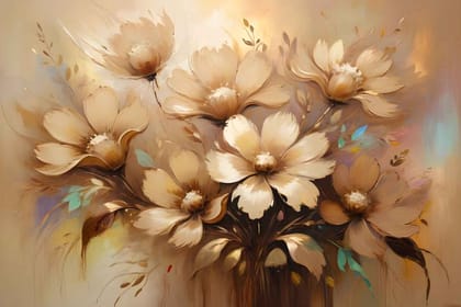 DREAMY ELEGANT FLORAL PRINT 24in X 16in WITH BLACK FRAME