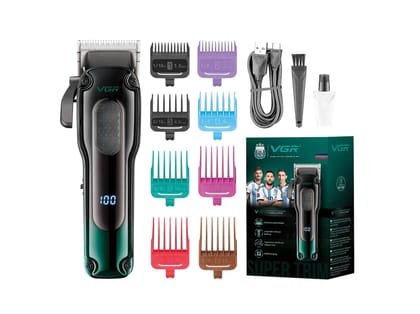 VGR V-013 Professional Trimmer 200 min Runtime 12 Length Settings (Green, Black) - Green