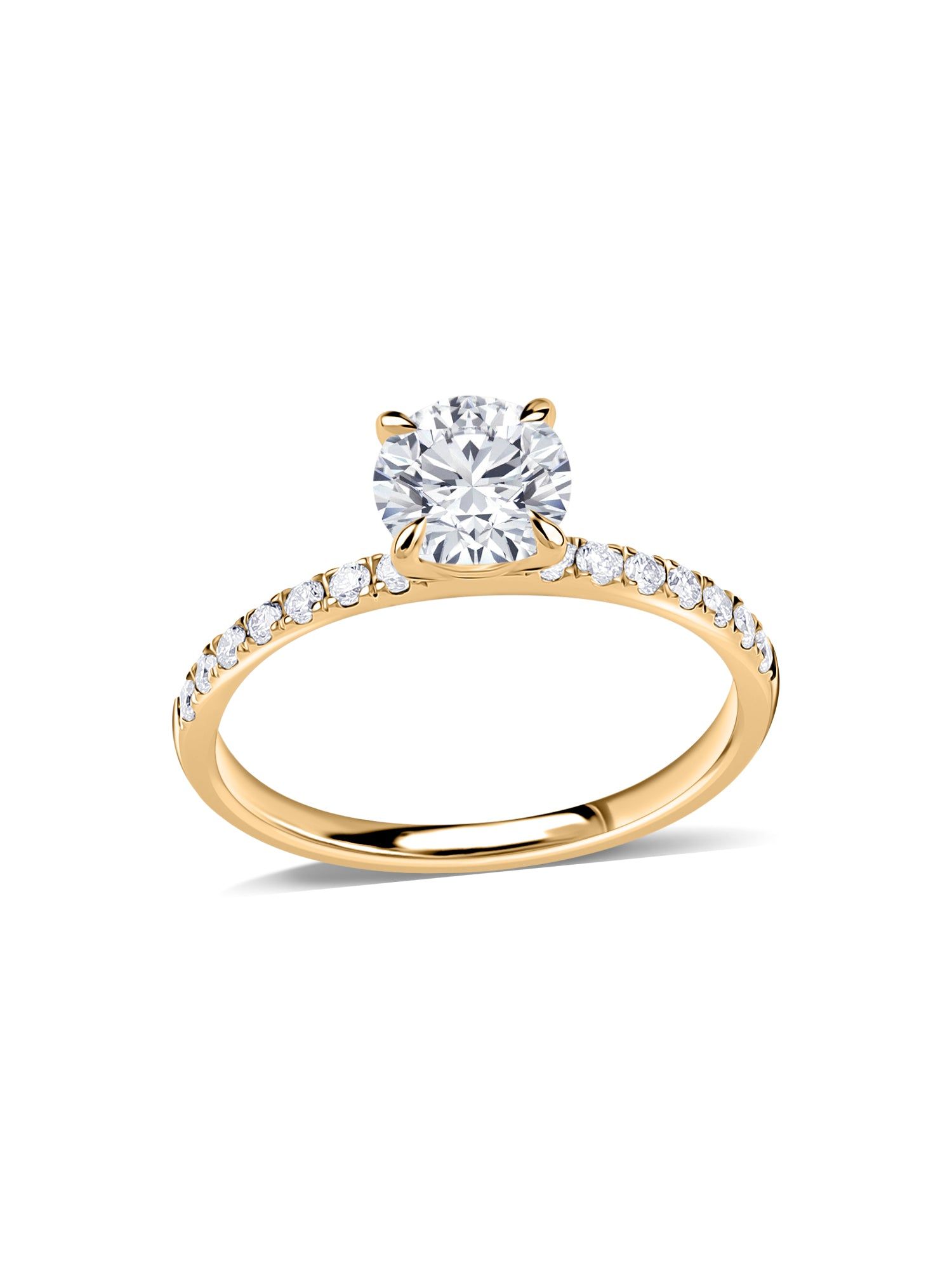 Ornate 1 Carat Lab Grown Diamond Wedding Solitaire Ring-10 / 9K / Yellow Gold