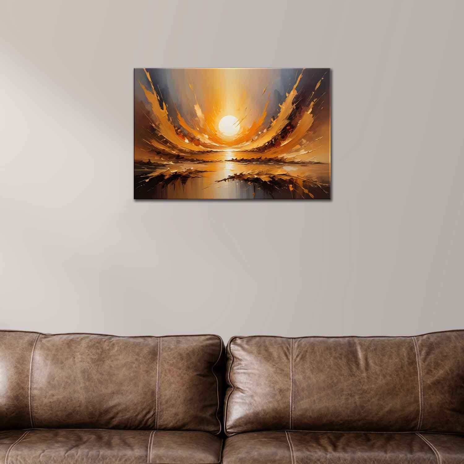 SUNSET VIEW PAINTINGS 24in X 16in WITH BLACK FRAME