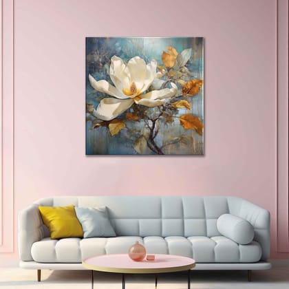 MAGNOLIA DAWN WALLART DECOR 24in X 24in WITH BLACK FRAME