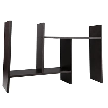 Versatile Bookshelf for Home Decor, Tabletop Storage Unit with Adjustable Feature, Engineered Wood Wenge Finish