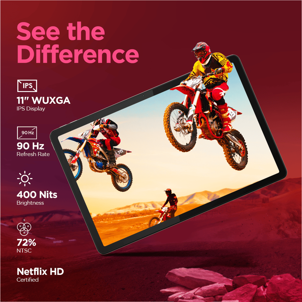 Lenovo {Smartchoice) Tab M11 |Wi-Fi | 4 GB RAM, 64 GB ROM|11 Inch Screen| 90 Hz, 72% NTSC, FHD Display| Quad Speakers with Dolby Atmos|Octa-Core Processor |13 MP Rear Camera