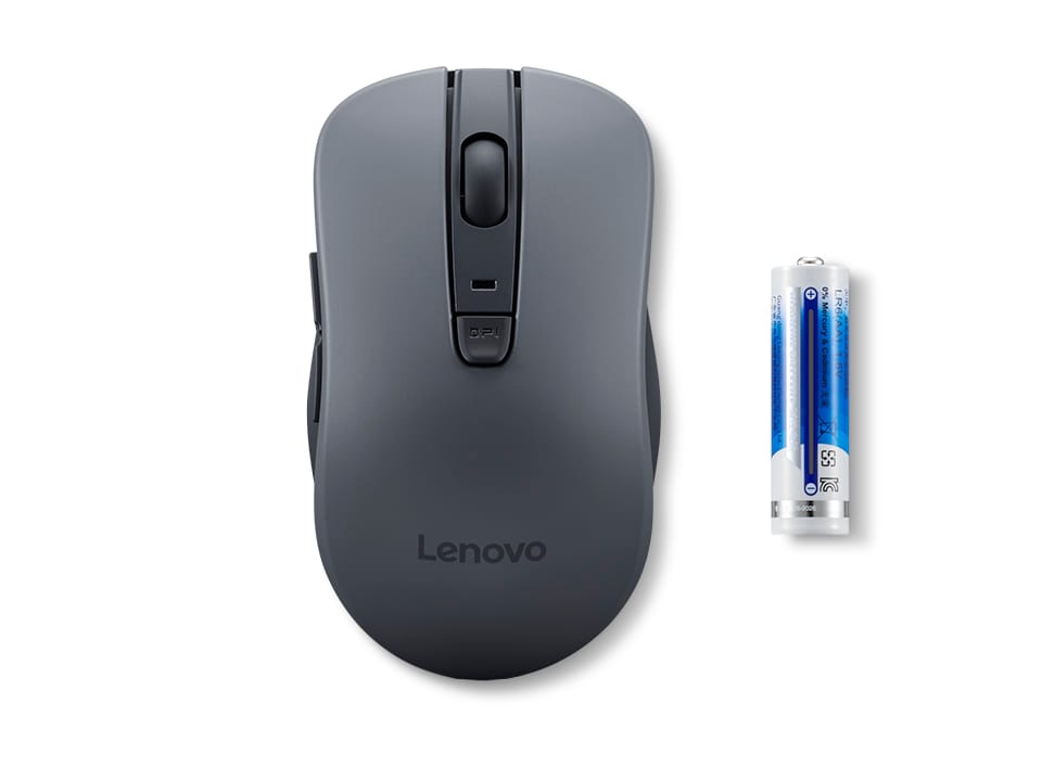 Lenovo WL310 Bluetooth Silent Mouse, Bluetooth 5.0, Upto 3million Button clicks, 1600 DPI, 6 Buttons (Left Click, Right Click, Scroll Click, DPI, 2 x Side Buttons), DPI LED Indicator, Grey