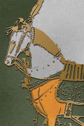 PAINTING OF REGAL STEED 16in X 24in WITH BLACK FRAME