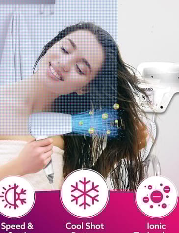 Wall Mounted Hair Dryer 1400W, Electric Wall Mount Hair Dryer, Hotel, Bathroom, Household, Wall Hanging Dryer, White
