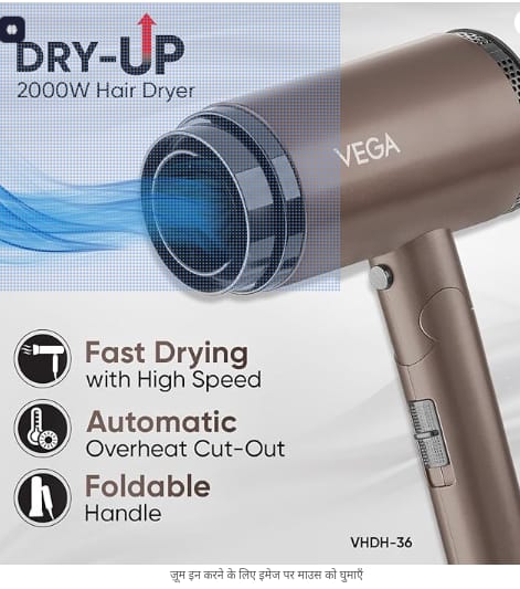 2000W Hair Dryer for Men & Women with 3 Heat & 1 Speed ​​Settings & Cool Shot Button, Blow Dryer for Women, Foldable Hair Dryer with Over Heat Cut-Out, Effortless Hair Style