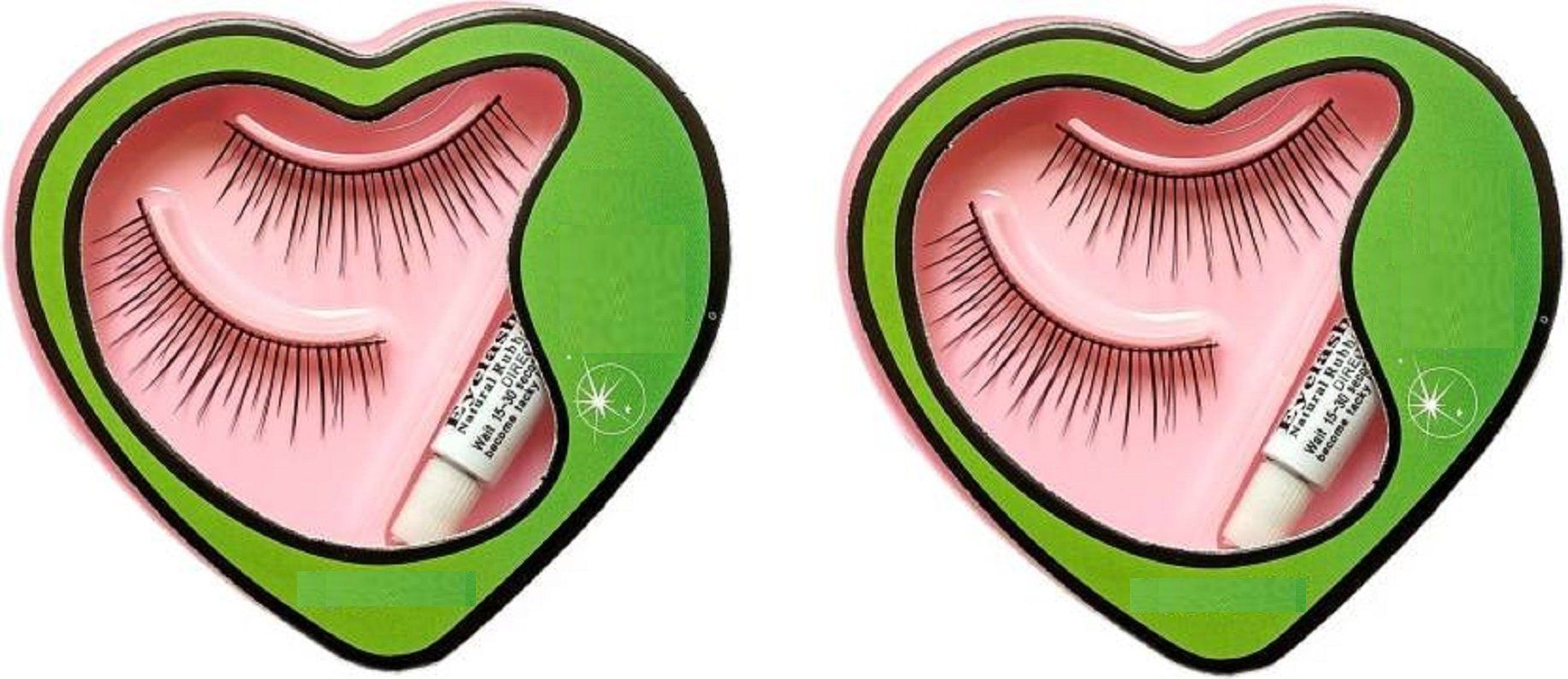 Elecsera Black Long False Eyelashes With Glue for Pretty Eye Makeup Combo Pack Of 2