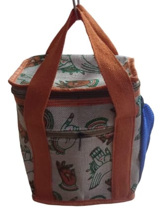 Artistic Printed Lunch Bag with Durable Handles and Insulated Interior