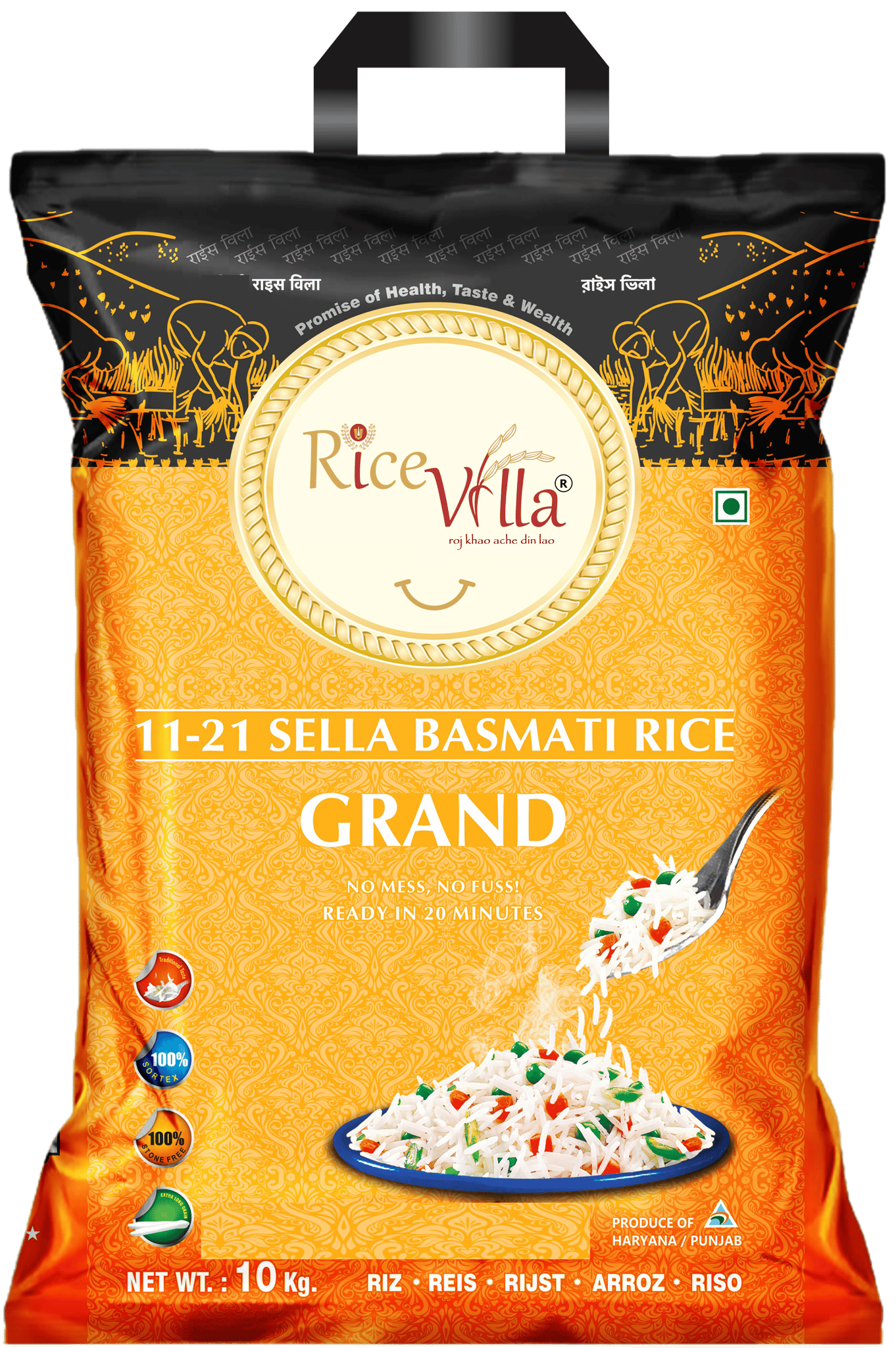 Rice Villa| Grand | 10 kg| 1121 Sella Basmati Rice