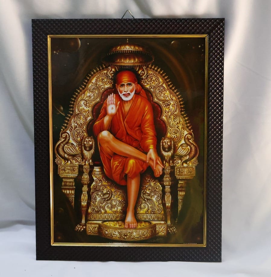 Sai Baba Framed Artwork - Spiritual Home Decor - Pooja Needs | Buy online on ZillyBuy