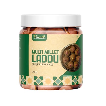 Multi Millet Laddu – Power-Packed Sweet with Ragi, Foxtail, Pearl & More | Jaggery-Based | Healthy & Delicious Treat | Khamis Healthy Foods - 200g