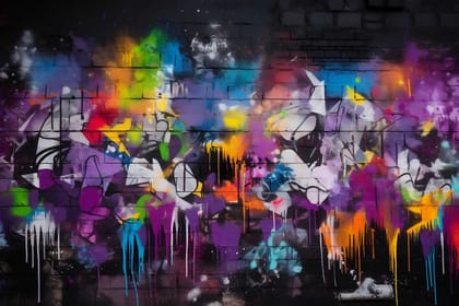 URBAN GRAFFITI 24in X 16in WITH BLACK FRAME