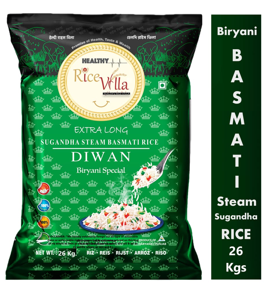 Rice Villa| Diwan| 26 kg| Sugandha Steam| Biriyani Special| Basmati Rice