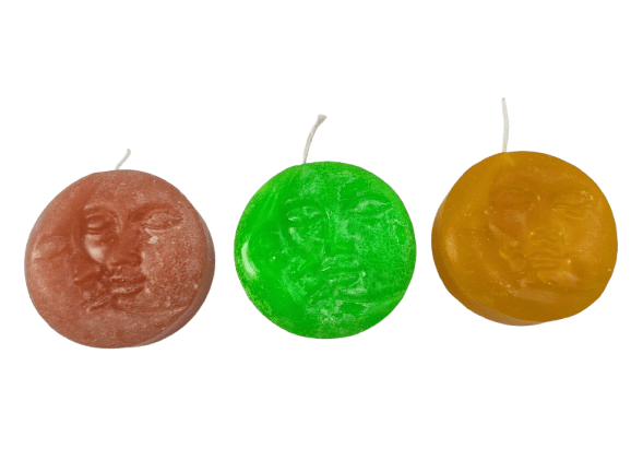 Moon Face Candles - Set of 3 Celestial Decor