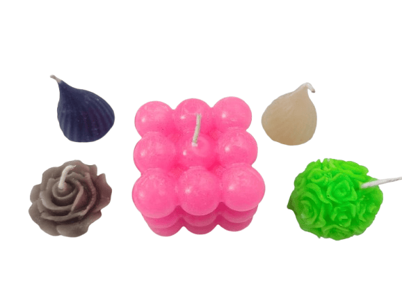 Unique Candle Collection: Bubble Cube, Rose & Fig Candles