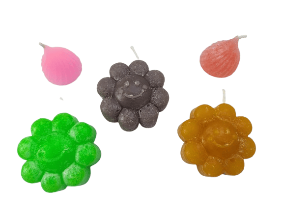 Cute Flower & Teardrop Shaped Decorative Candles - Set of 5