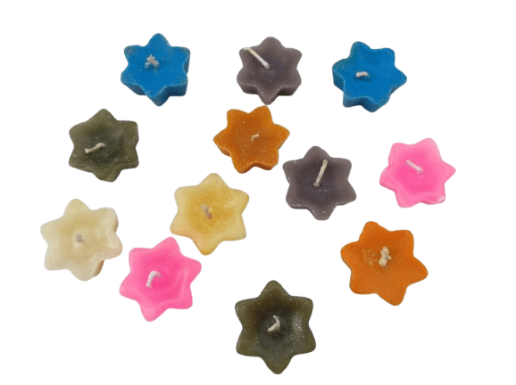 Star-Shaped Colorful Candles - Decorative & Romantic