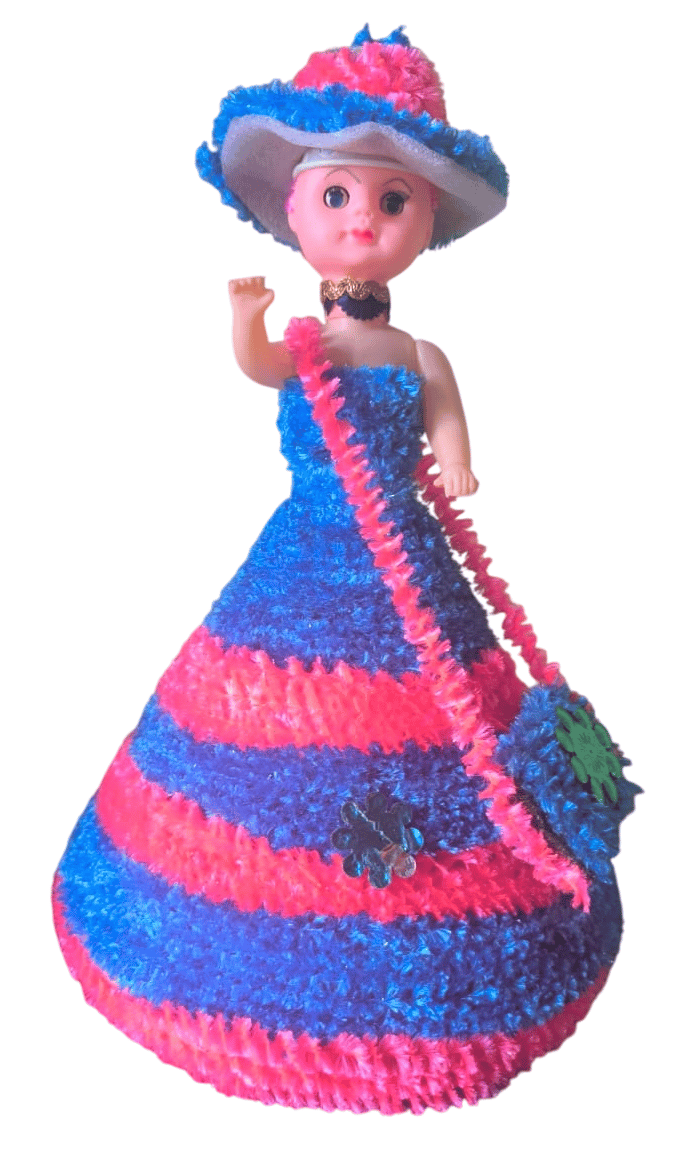 Handcrafted Doll with Hat and Purse - A Delightful Collectible