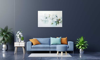 ELEGANT FLORAL ART 24in X 16in WITH BLACK FRAME