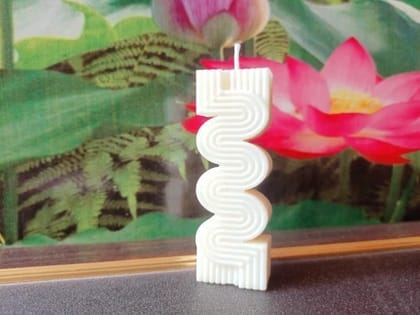 White Zigzag Decorative Candle White Zigzag Decorative Candle