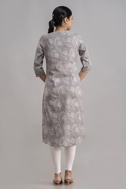 Latest Women Grey Printed Straight Kurta with White Leggings 2025 at ShopCircuit | ONDC Latest Women Grey Printed Straight Kurta with White Leggings 2025 at ShopCircuit | ONDC