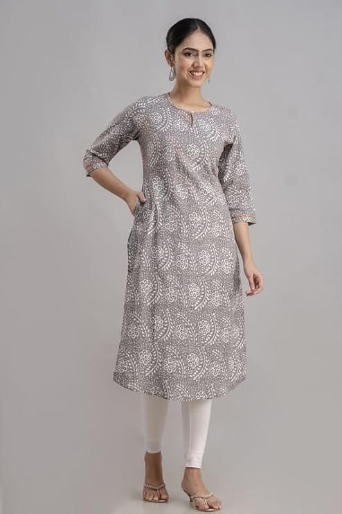 Latest Women Grey Printed Straight Kurta with White Leggings 2025 at ShopCircuit | ONDC Latest Women Grey Printed Straight Kurta with White Leggings 2025 at ShopCircuit | ONDC