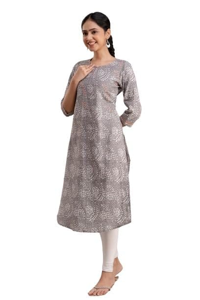 Latest Women Grey Printed Straight Kurta with White Leggings 2025 at ShopCircuit | ONDC Latest Women Grey Printed Straight Kurta with White Leggings 2025 at ShopCircuit | ONDC