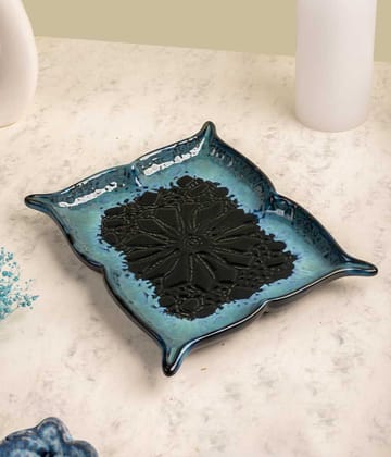 Mandala Blue Ceramic Platter