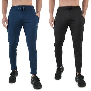 Kwings Mens Lower Combo Pack (Pack of 2) Lycra blend Plain sports wear Bottoms