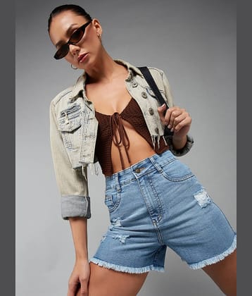 Miss Chase Denim Hot Pants - Blue