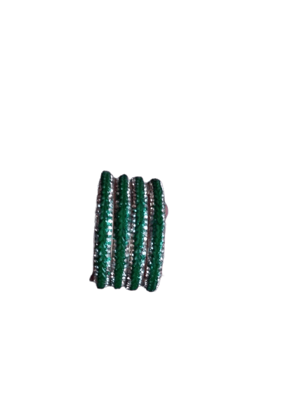 Green Metal Bangles Set of 4 with Stone Design Size 2-8 - Bangles & Bracelets | Buy online on ZillyBuy