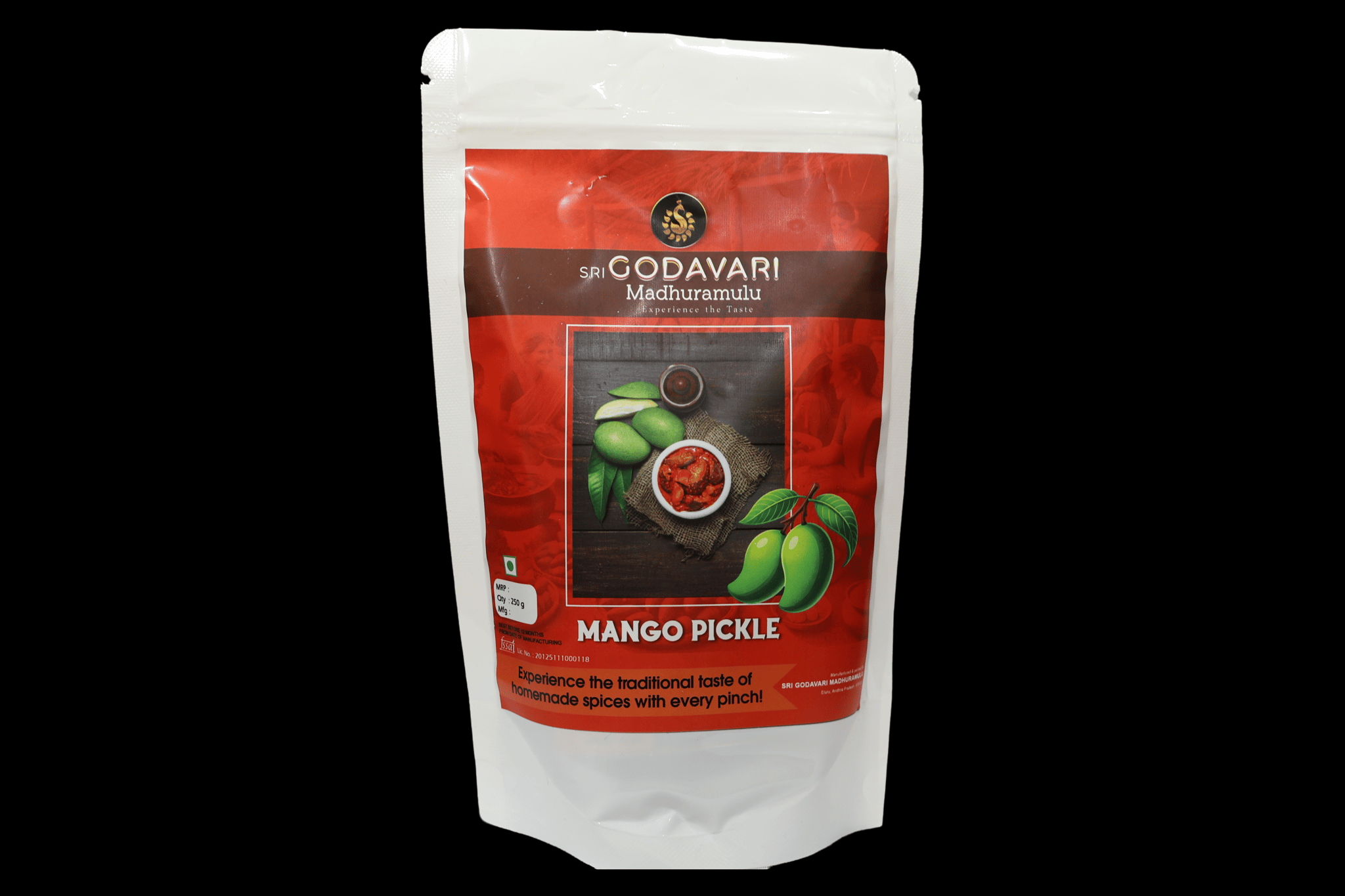 Sri Godavari Godavari Madhuramulu Mango Pickle - Authentic Homemade Spices - 250g