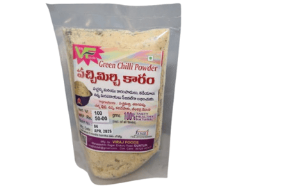 Viraj Foods Green Chilli Powder - Authentic South Indian Spice Blend