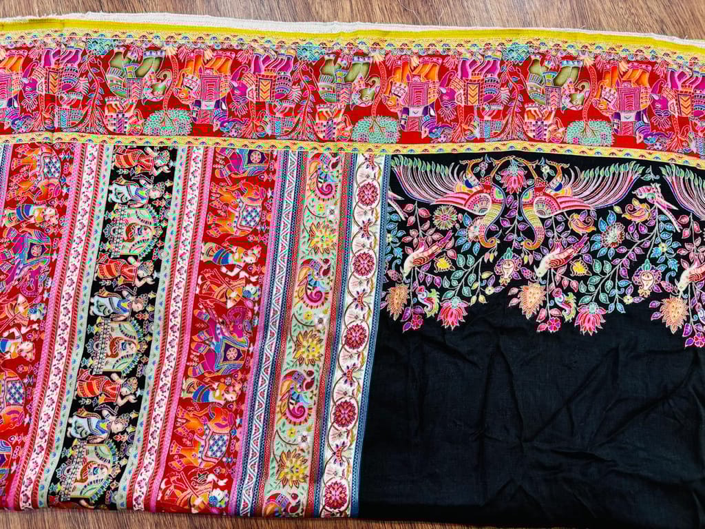 Rajwadi Multicolor Saree – Traditional Rajasthani Motif Drape