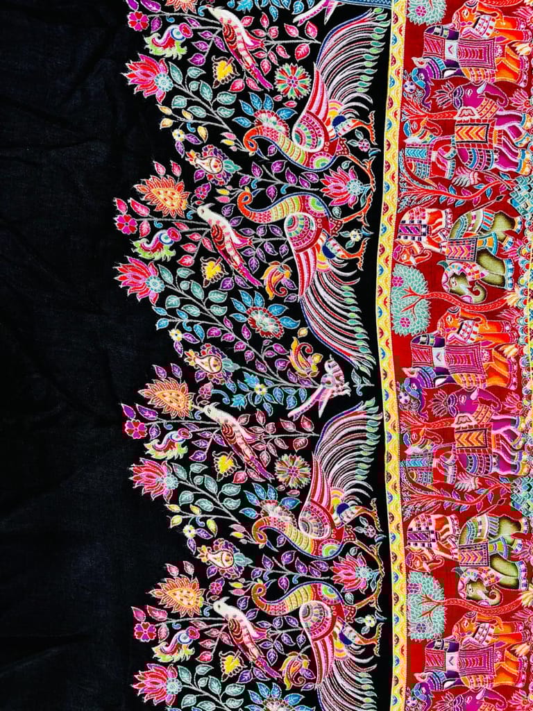 Rajwadi Multicolor Saree – Traditional Rajasthani Motif Drape