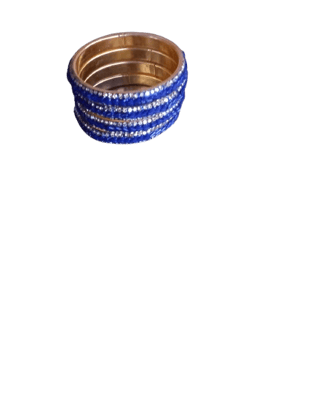 Voilet Metal Stone Bangles Set of 4 with Stone Design