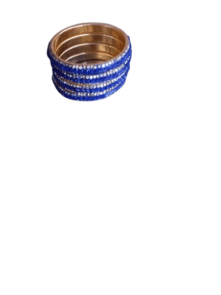 Voilet Metal Stone Bangles Set of 4 with Stone Design
