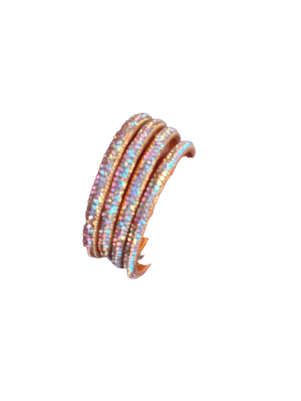 Gold & White Metal Bangles Set of 4 with Stone Design - Bangles & Bracelets | Buy online on ZillyBuy