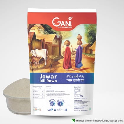 Gani Jowar Idli Rawa -450g I Sorghum Millet Upma Rawa Gluten Free & Rich in Fibre  (pack of 3)