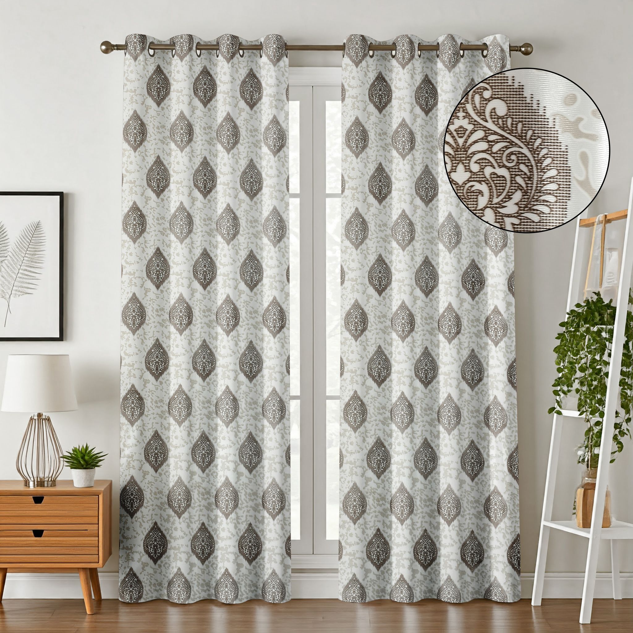 Luxury Blackout Curtains for Bedroom, 100% Light Blocking Thermal Insulated Grommet Top Room Darkening Curtains