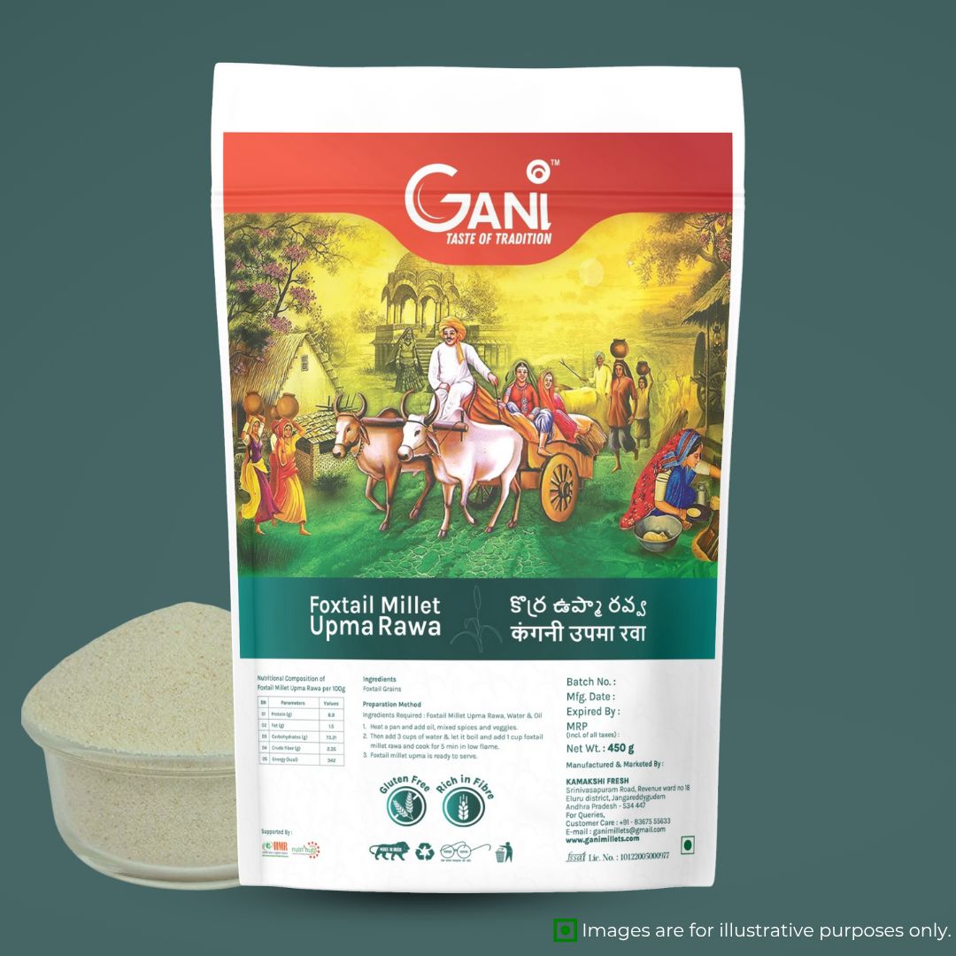 Gani Foxtail Millet Upma Rawa - 450g I Gluten-Free and Rich in Fiber