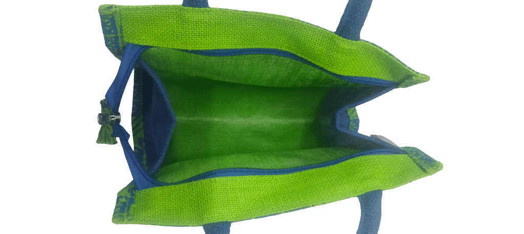 Eco-Friendly Jute Handbag with Floral Pattern