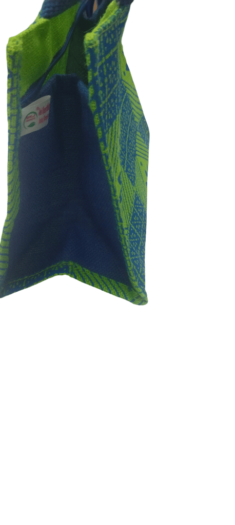 Eco-Friendly Jute Handbag with Floral Pattern