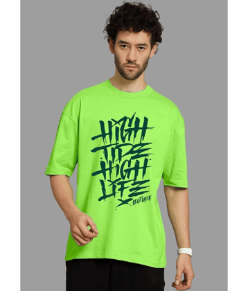 Leotude Pack of 1 Cotton Blend Regular Fit Men's T-Shirt ( Green )