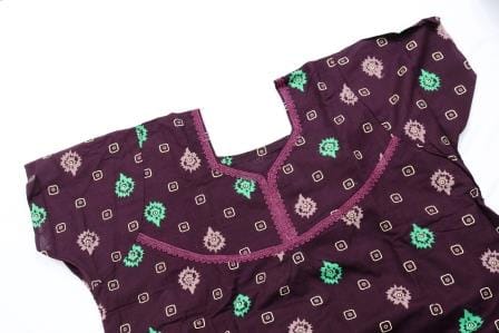 Elegant Maroon Nighty with Exquisite Detailing