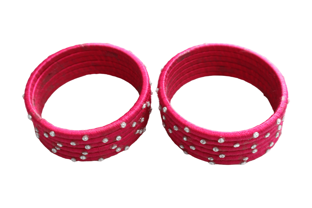 Elegant Red Bangles with Sparkling Embellishments